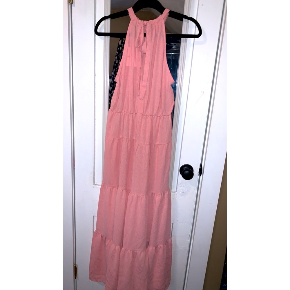 Floor length high neck dress